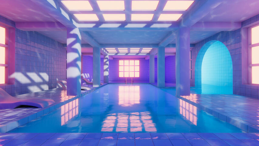 Vaporwave Poolroom - VRChat