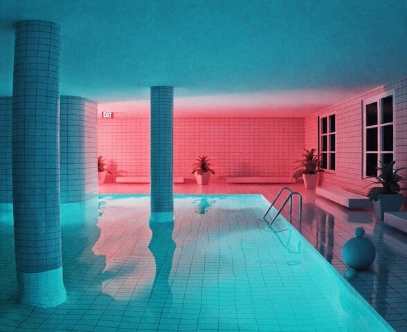 pink exit sign - P. Carredo